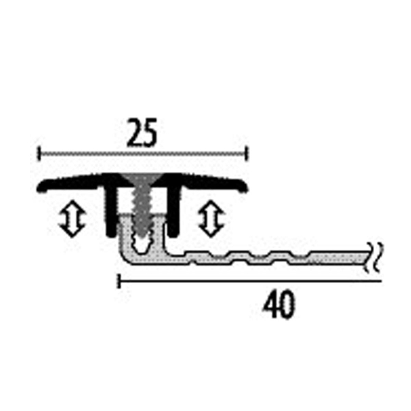 Overgangsprof. 378 4 - 9,5 mm alu zwart 3,0 m