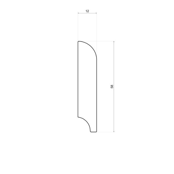 Franse plint 60x13 grenen onbewerkt