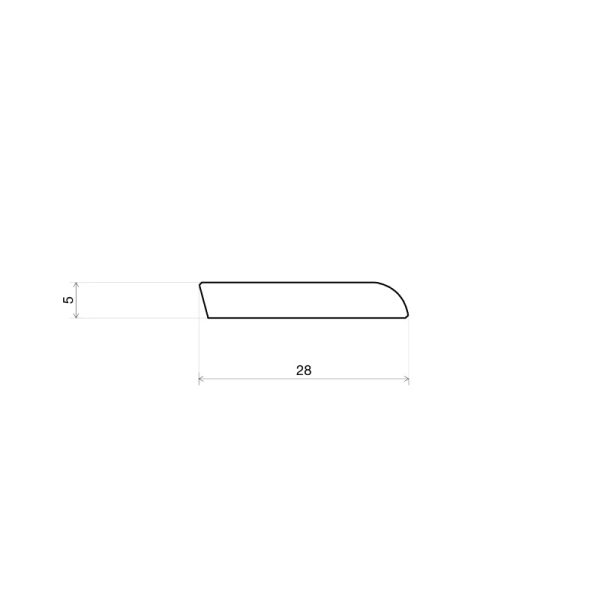 Afwerklijst 6x28 gestoomd beuken geolied