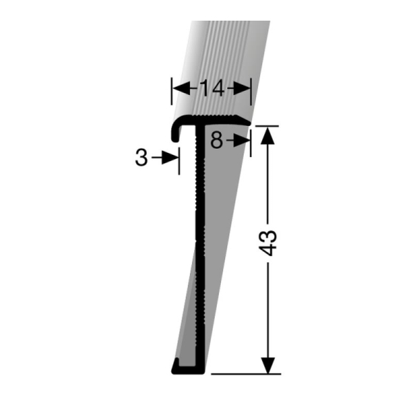 Trapneusprofiel 845 14x43mm tbv2-3mm PVC antraciet