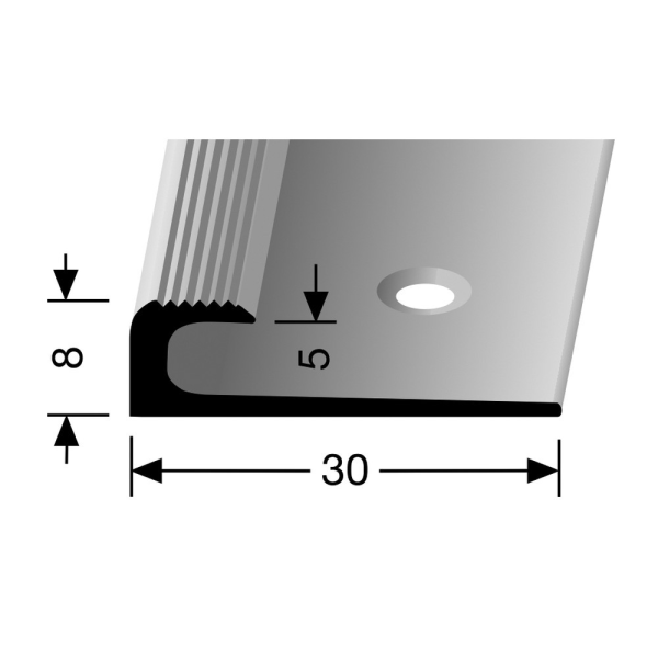 Inschuif eindprofiel 8mm tbv 5mm PVC zilver