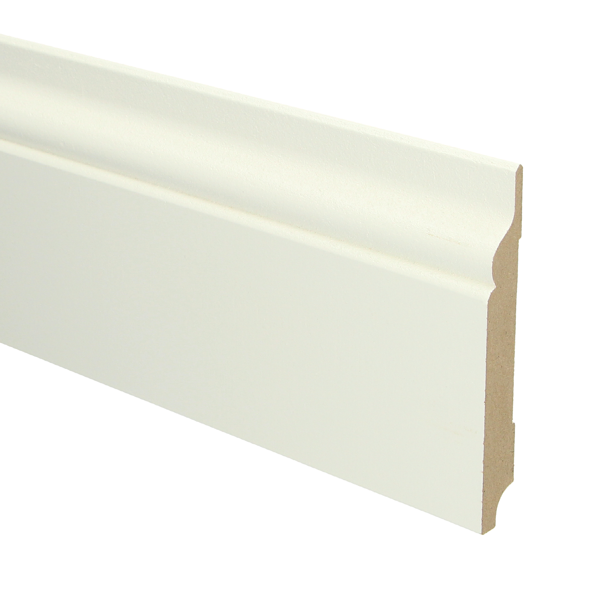 MDF Romantische plint 120x15 wit voorgel. RAL 9010