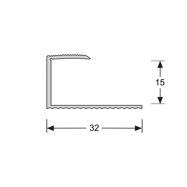 U-profiel 15,6 mm zilver