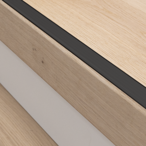 Trapuitloopprofiel voor hout 26mm zwart