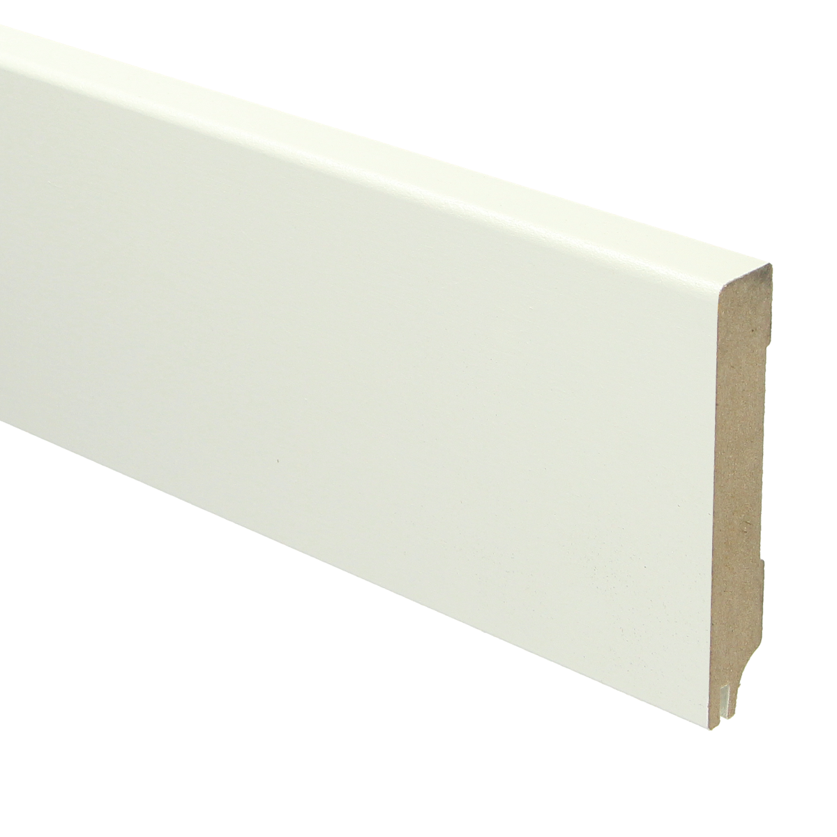 MDF Moderne plint 90x15 wit gel. + uitsparing
