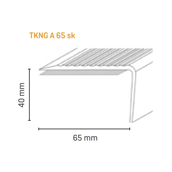 Trapkant kunststof TKNG A65 ZK aluminium 1160