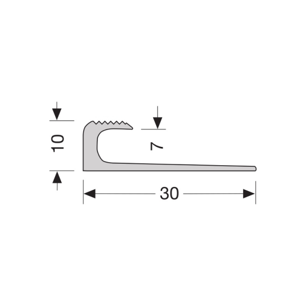 Inschuif eindprofiel 805 7mm tbv 5mm PVC zilver