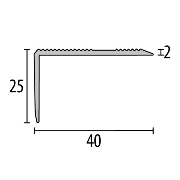 Hoeklijnprof 228 zelfkl 25mm zwart gepoedercoat