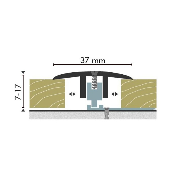 Dilatatieprofiel Kuberit 7-17 mm zilver