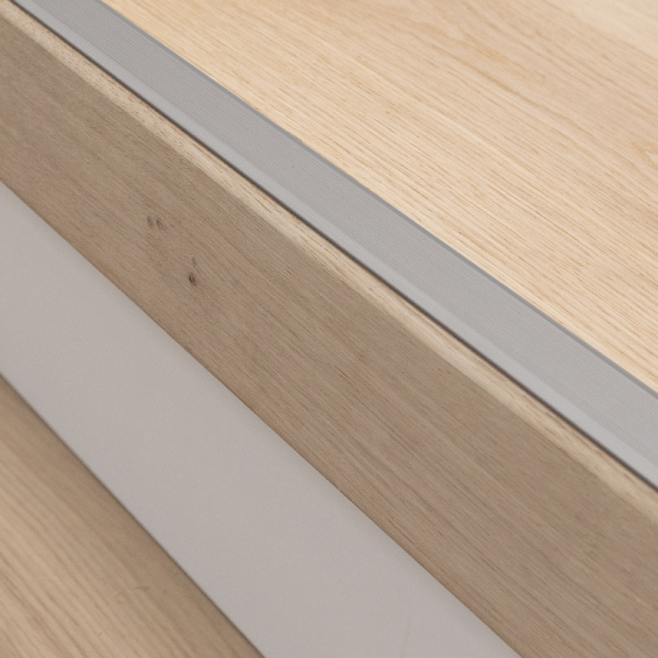 Trapuitloopprofiel voor hout 26mm zilver