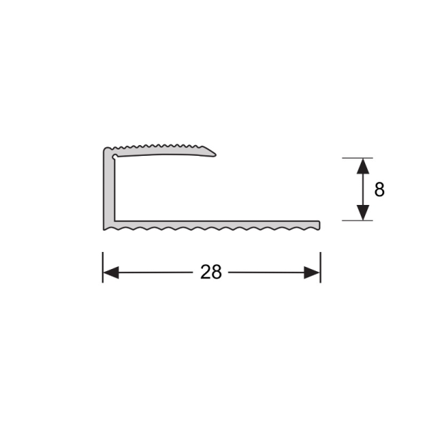 U-profiel 8,1 mm brons